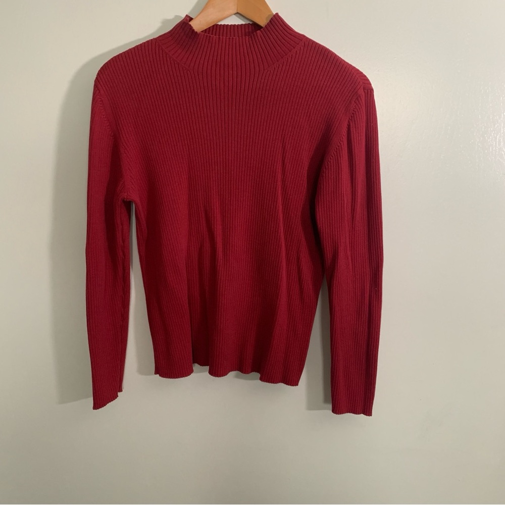Nordstrom Red Ribbed Women's Sweater 100% cotton